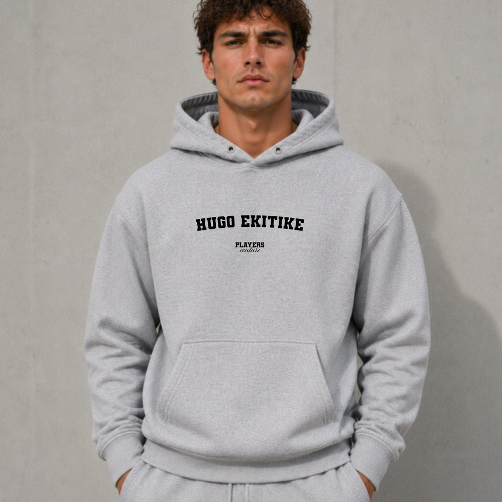 hugo-ekitike name-print hoodie - grey