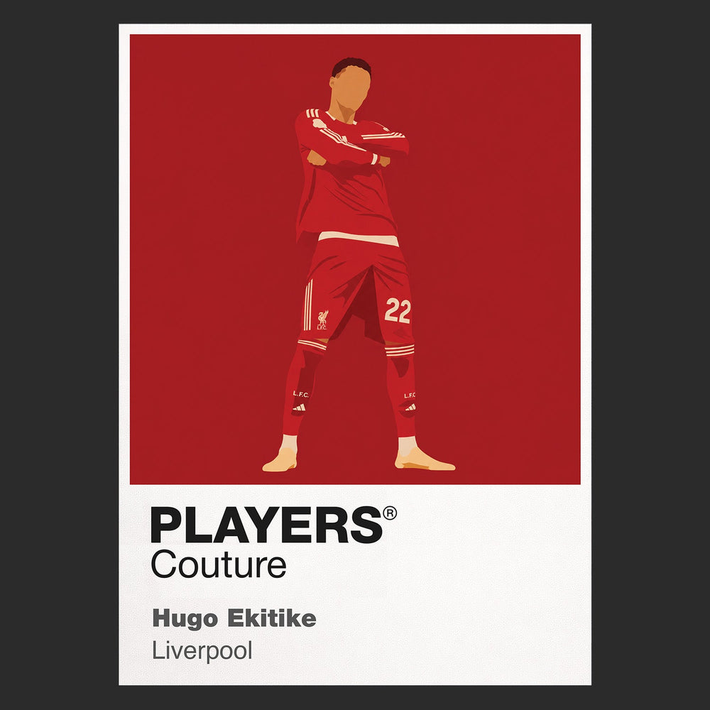 Hugo Ekitike Liverpool Icon Frame Kids T-Shirt — Black Artwork