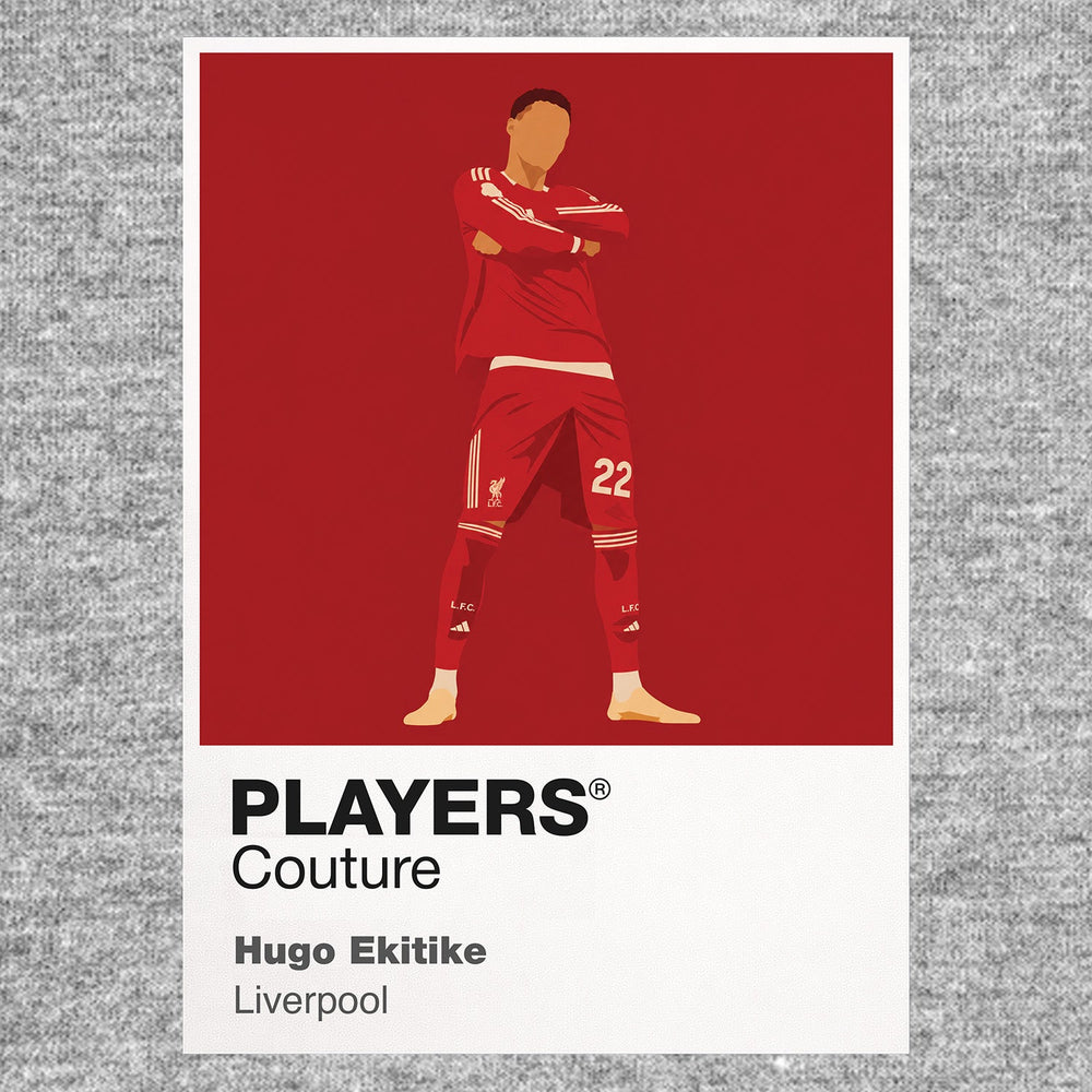 Hugo Ekitike Liverpool Icon Frame Kids Hoodie — Gray Artwork