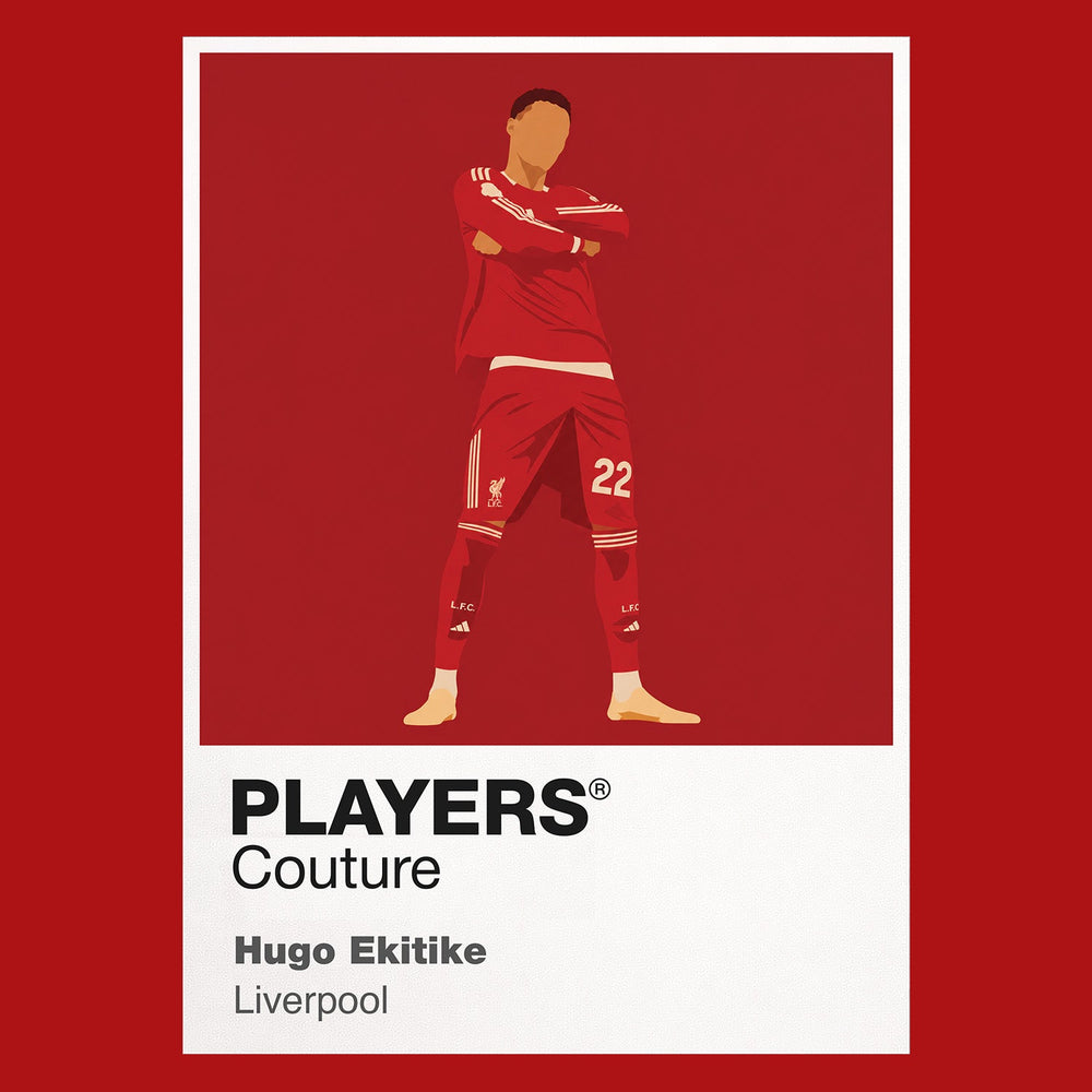 Hugo Ekitike Liverpool Icon Frame Kids Hoodie — Red Artwork