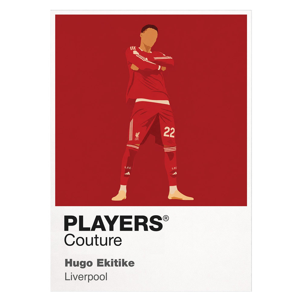 Hugo Ekitike Liverpool Icon Frame Kids T-Shirt — White Artwork