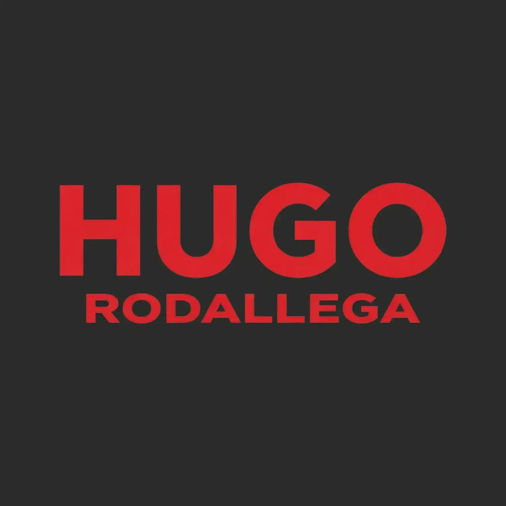 Hugo Rodallega Logo Men's Hoodie – black close-up detail shot of the Hugo Rodallega Players Couture logo design