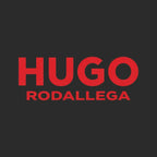 Hugo Rodallega Logo Men's Hoodie – black close-up detail shot of the Hugo Rodallega Players Couture logo design