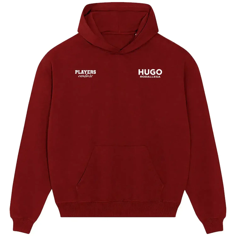 Hugo Rodallega hoodie – red men's hoodie featuring the Hugo Rodallega Players Couture logo