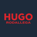 Hugo Rodallega Logo Men's Hoodie – navy close-up detail shot of the Hugo Rodallega Players Couture logo design