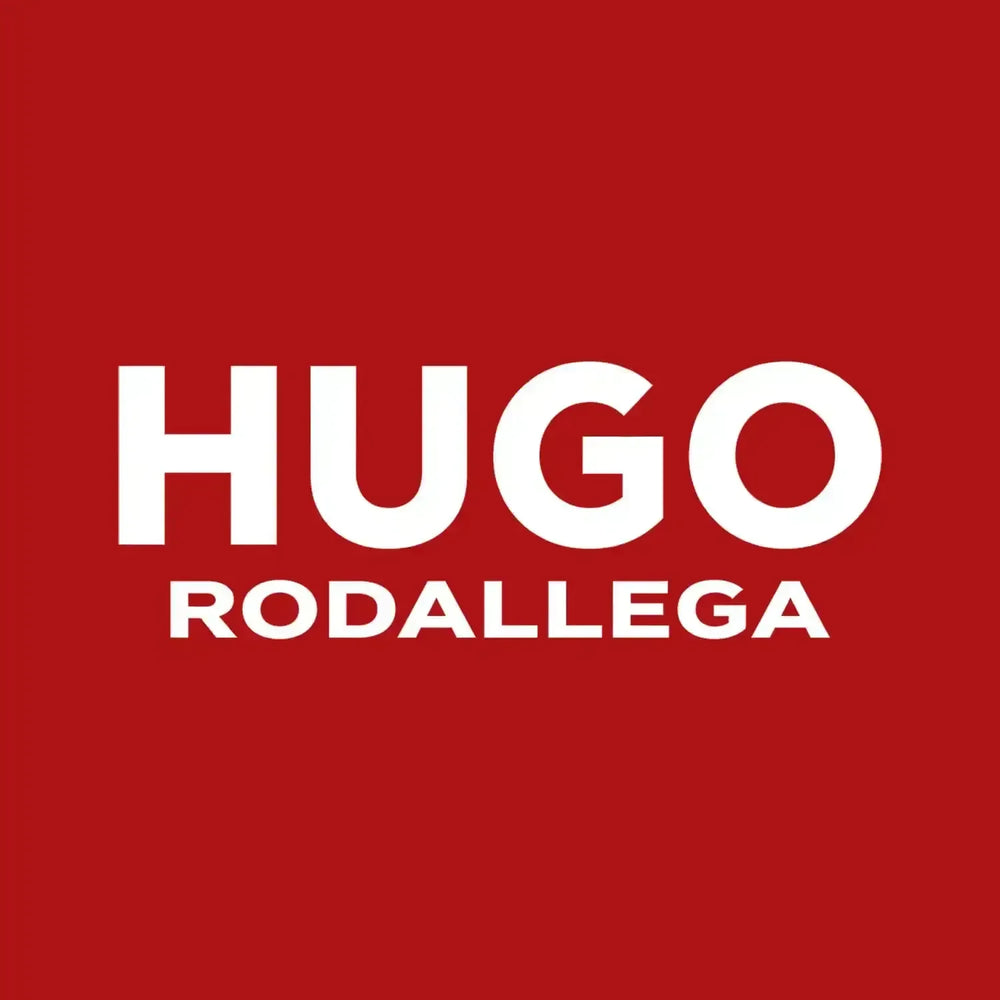 Hugo Rodallega Logo Men's Hoodie – red close-up detail shot of the Hugo Rodallega Players Couture logo design