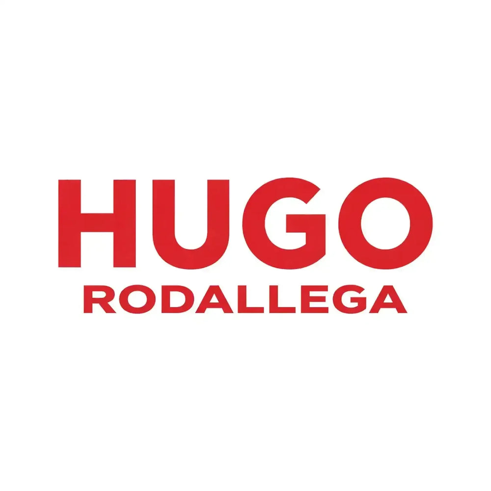 Hugo Rodallega Logo Men's Hoodie – white close-up detail shot of the Hugo Rodallega Players Couture logo design