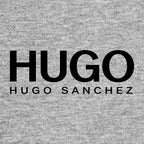 Hugo Sanchez Logo Men's T-Shirt – grey close-up detail shot of the Hugo Sanchez Players Couture logo design
