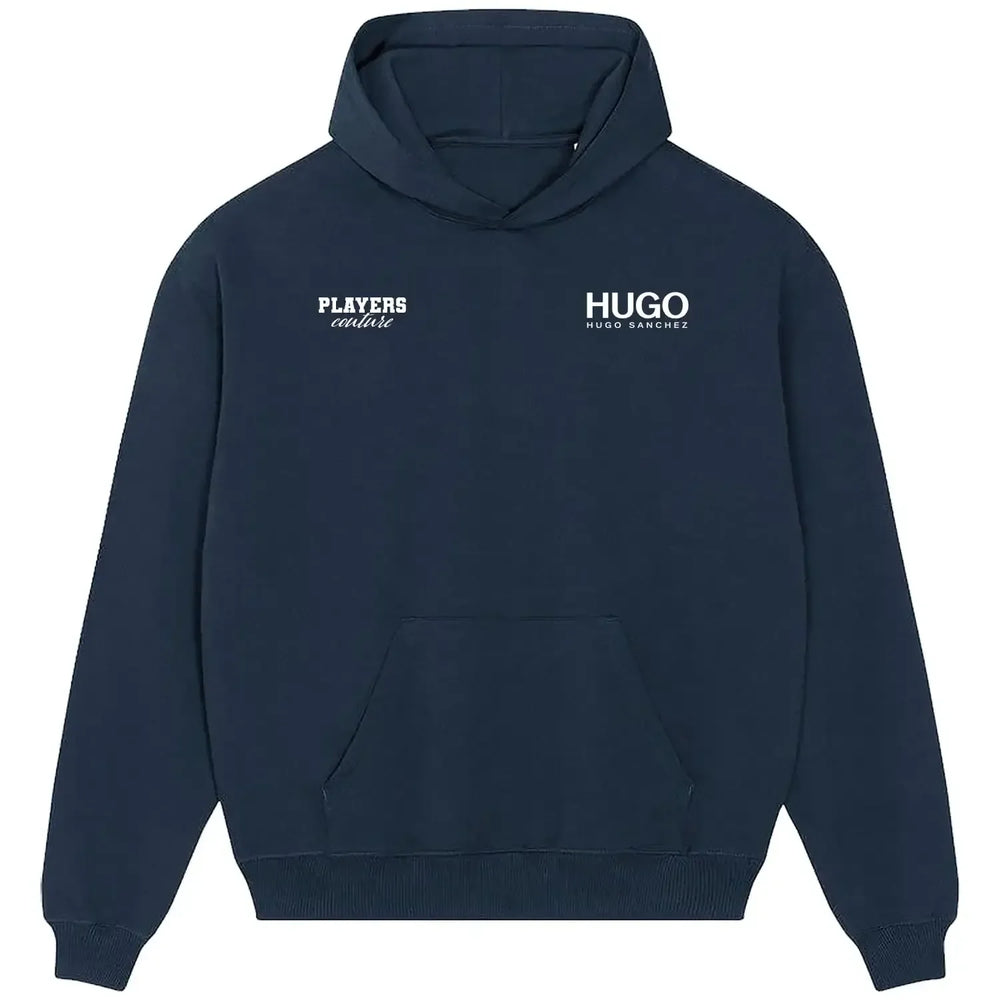 Hugo Sanchez hoodie – navy men's hoodie featuring the Hugo Sanchez Players Couture logo