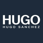 Hugo Sanchez Logo Men's T-Shirt – navy close-up detail shot of the Hugo Sanchez Players Couture logo design