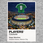 Hugo Sanchez Mexico number 9 Icons in Lights Frame artwork in grey