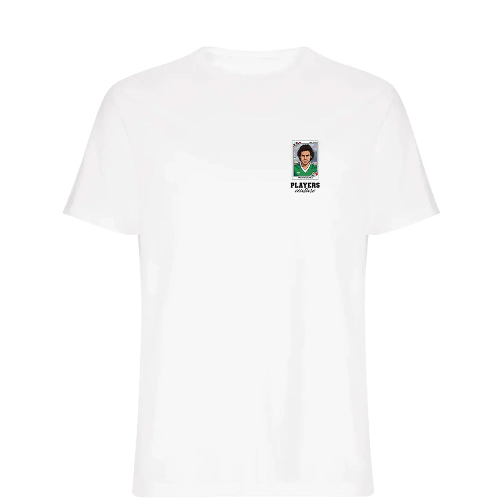 Hugo Sanchez World Cup t-shirt – white men's t-shirt featuring the Hugo Sanchez World Cup Players Couture logo