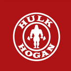 Hulk Hogan Logo Men's Hoodie – red close-up detail shot of the Hulk Hogan Players Couture logo design