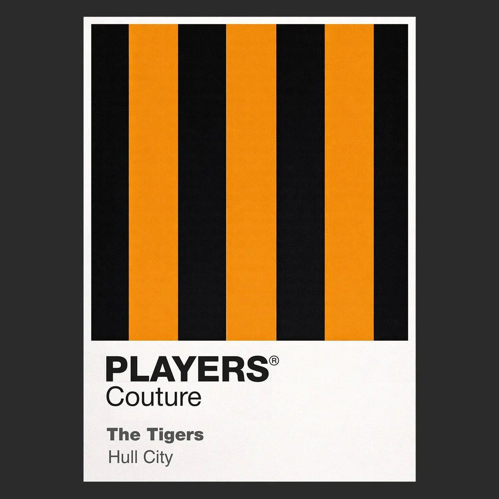 Hull City Classic Football Shirt Colours Frame Men's T-Shirt – black close-up detail shot of the Hull City Players Couture
