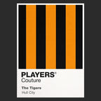 Hull City Classic Football Shirt Colours Frame Men's T-Shirt – black close-up detail shot of the Hull City Players Couture