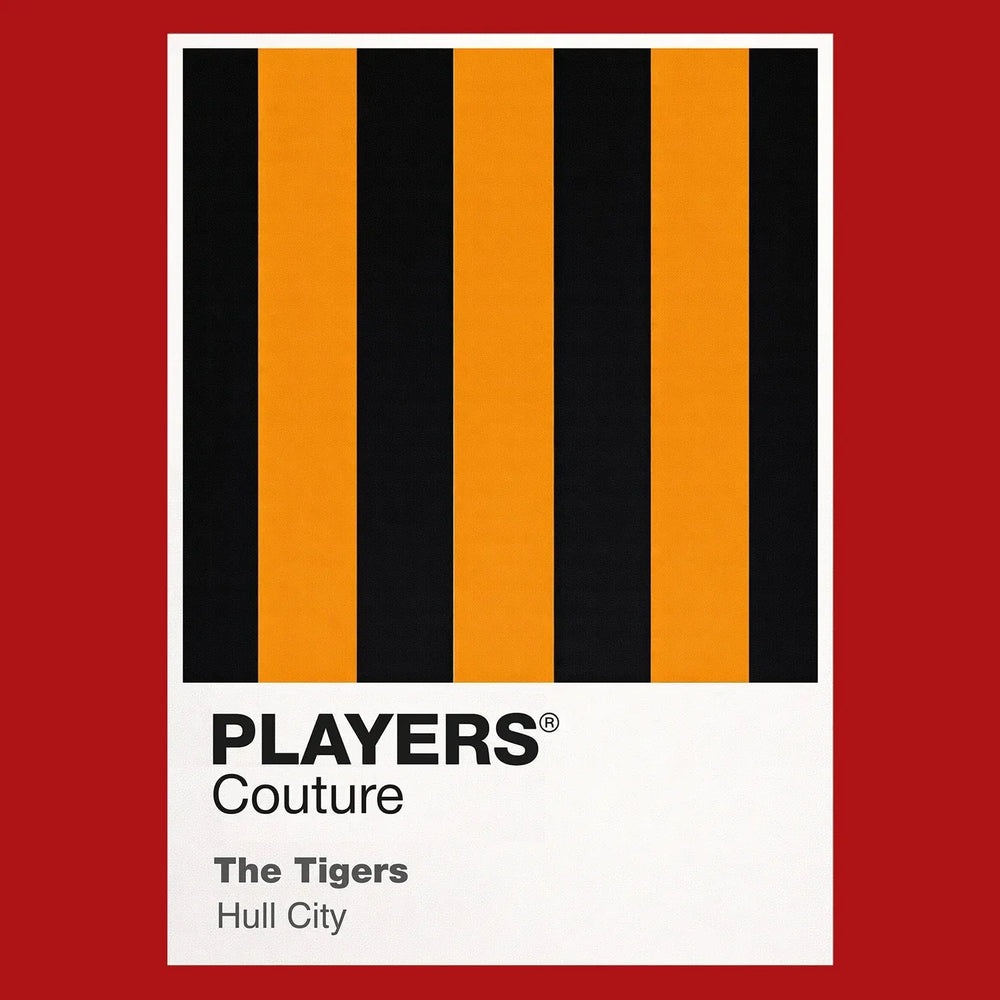 Hull City Classic Football Shirt Colours Frame Men's T-Shirt – red close-up detail shot of the Hull City Players Couture