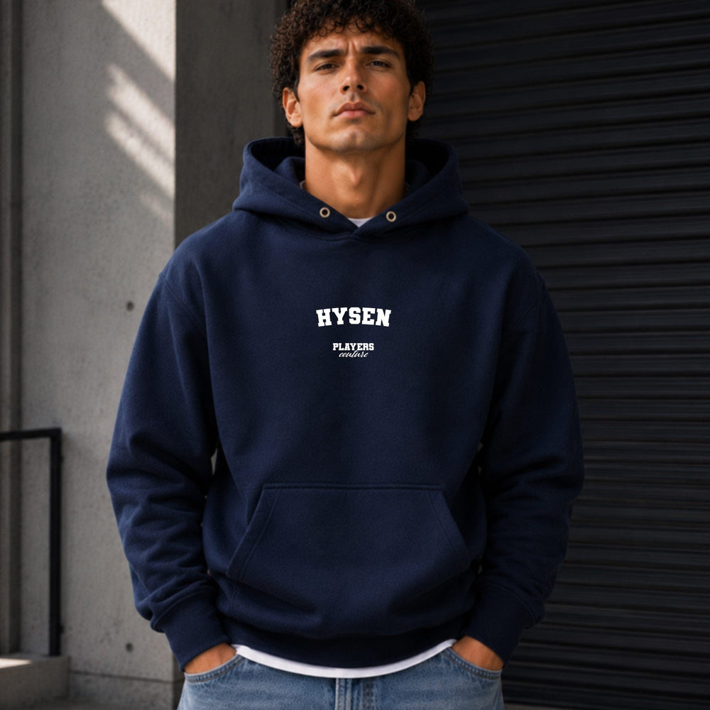 hysen name-print hoodie - navy