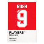 Ian Rush 9 Football Shirt Frame Men's Hoodie – white close-up detail shot of the Ian Rush 9 Football Players Couture logo