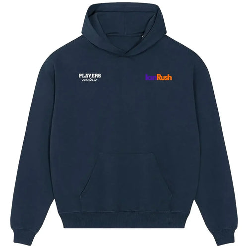 Ian Rush hoodie – navy men's hoodie featuring the Ian Rush Players Couture logo