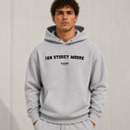 ian-storey-moore name-print hoodie - grey