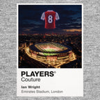 Ian Wright Arsenal number 8 Icons in Lights Frame artwork in grey