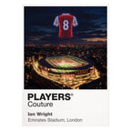 Ian Wright Arsenal Icons in Lights Frame artwork in white