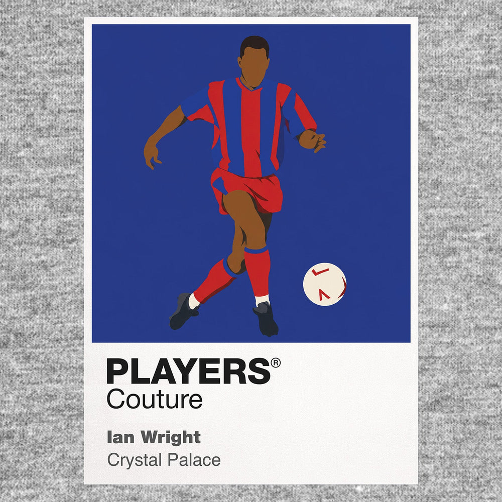Ian Wright Crystal Palace Icon Frame Men's Hoodie — Gray Artwork