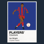 Ian Wright Crystal Palace Icon Frame Men's Hoodie — Navy Artwork
