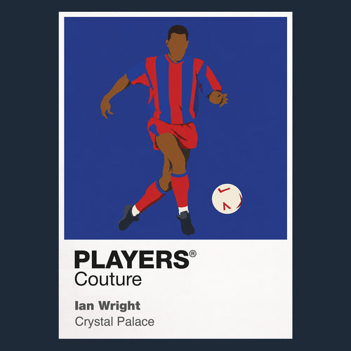 Ian Wright Crystal Palace Icon Frame Men's Hoodie — Navy Artwork