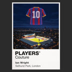 Ian Wright Crystal Palace number 9 Icons in Lights Frame artwork in black