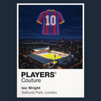 Ian Wright Crystal Palace number 9 Icons in Lights Frame artwork in navy