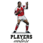 Ian Wright Badge Men's Hoodie – close-up detail shot of the Ian Wright Players Couture logo design
