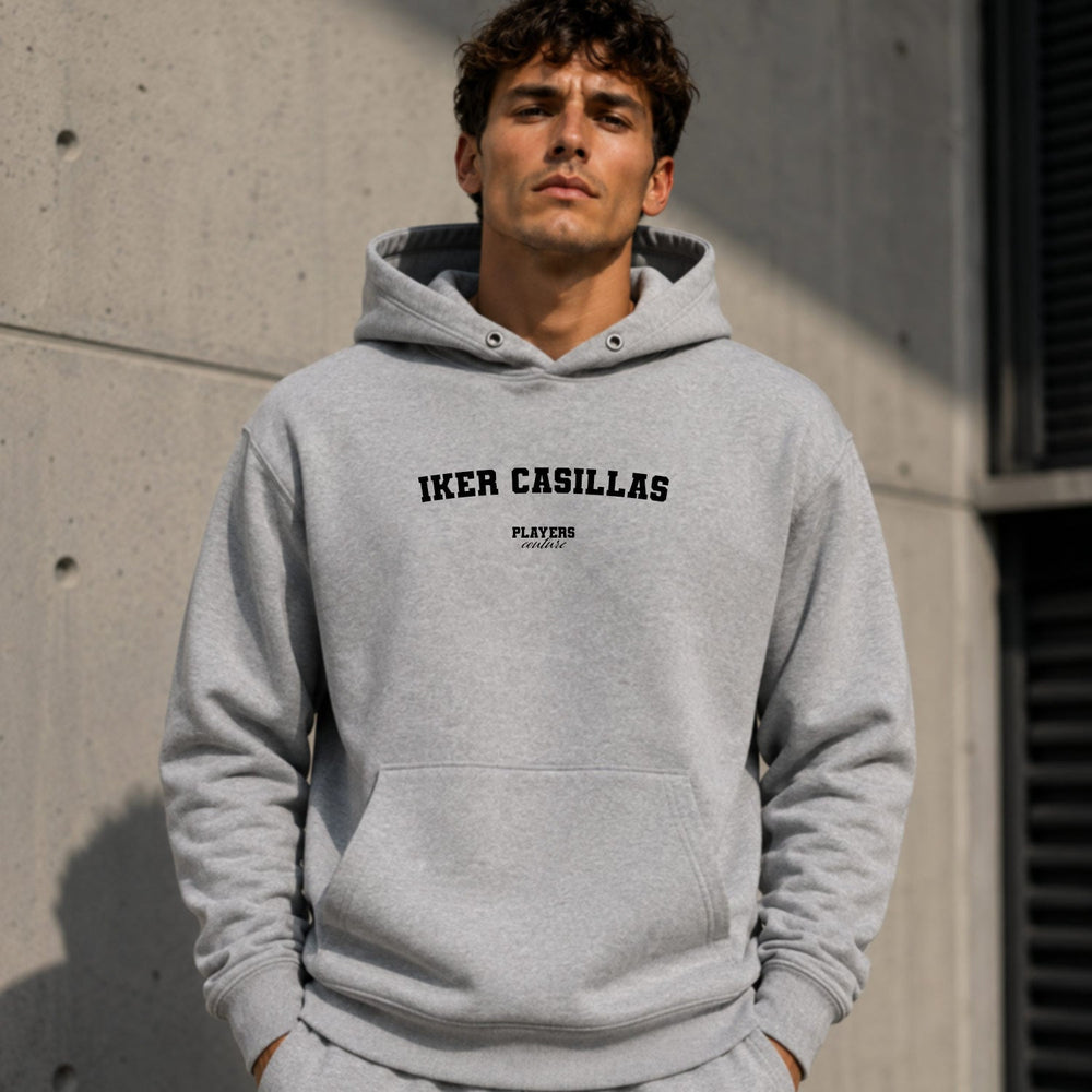 iker-casillas name-print hoodie - grey