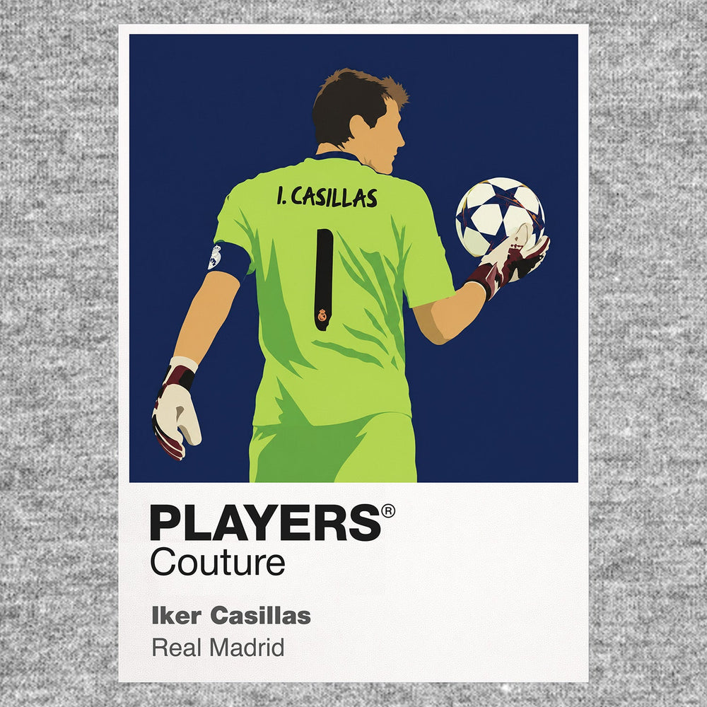 Iker Casillas Real Madrid Icon Frame Men's Hoodie — Gray Artwork