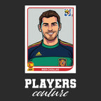 Iker Casillas World Cup Sticker Men's T-Shirt – black close-up detail shot of the Iker Casillas World Cup Players Couture