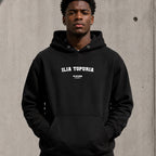ilia-topuria name-print hoodie - black