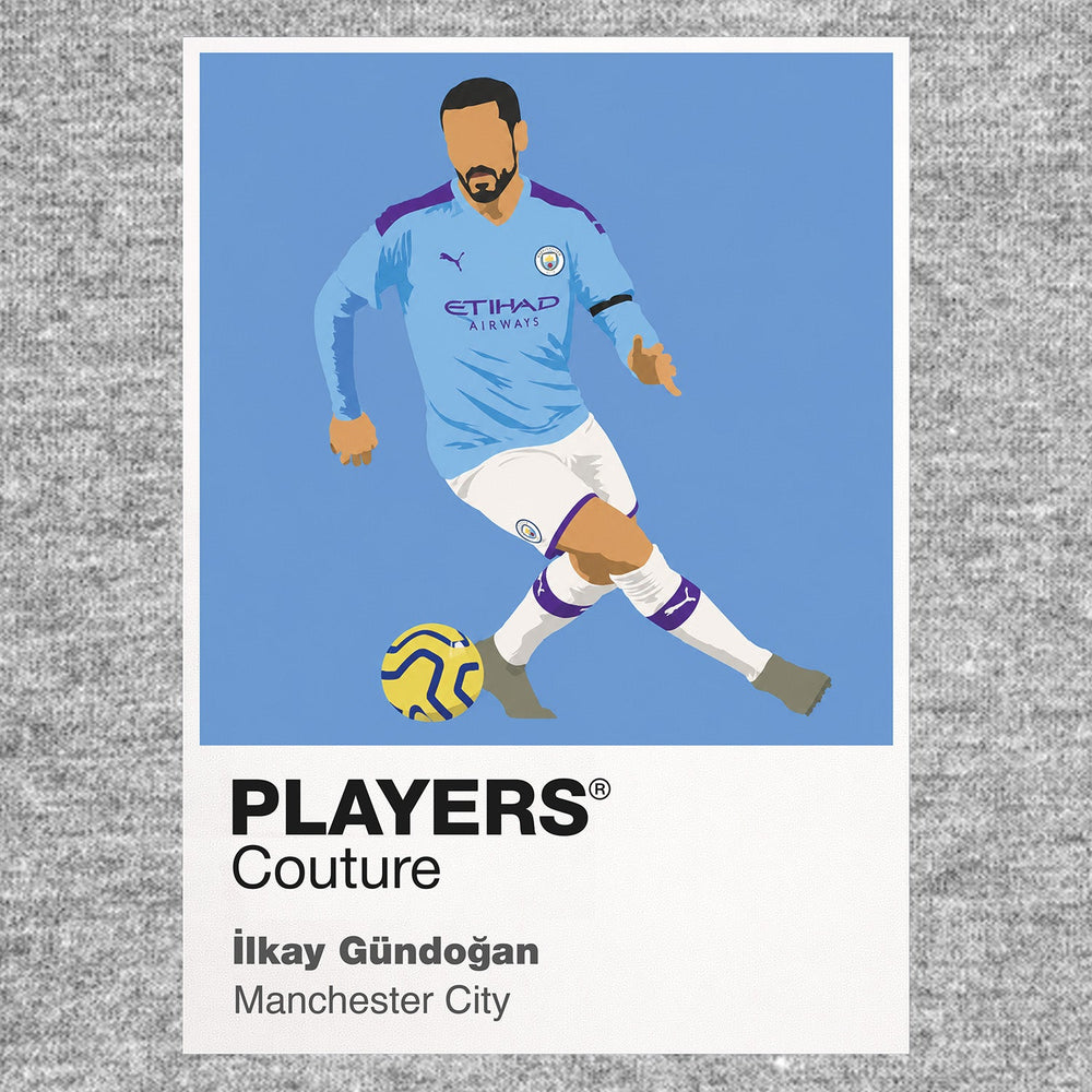 İlkay Gündoğan Manchester City grey Icon Frame artwork detail