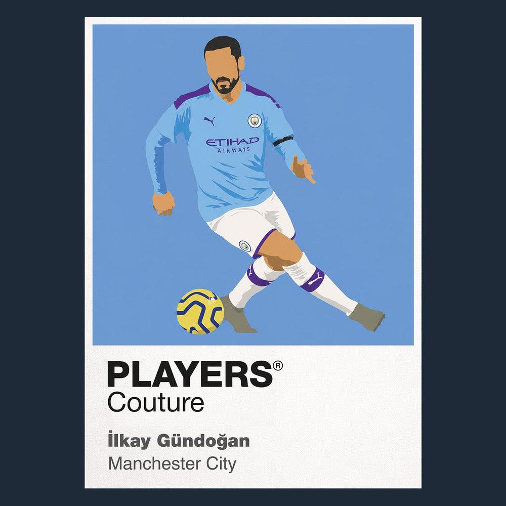 İlkay Gündoğan Manchester City navy Icon Frame artwork detail