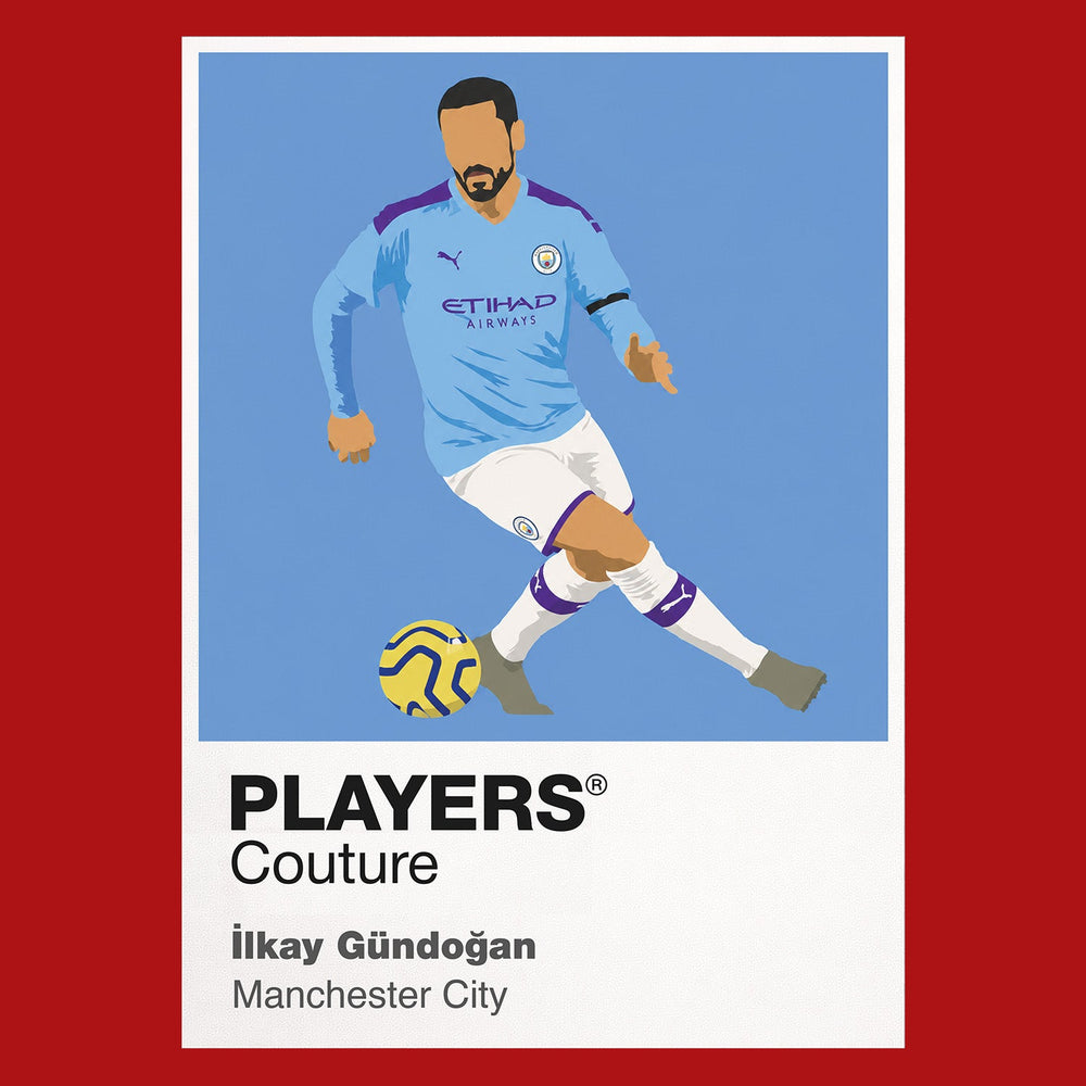 İlkay Gündoğan Manchester City red Icon Frame artwork detail