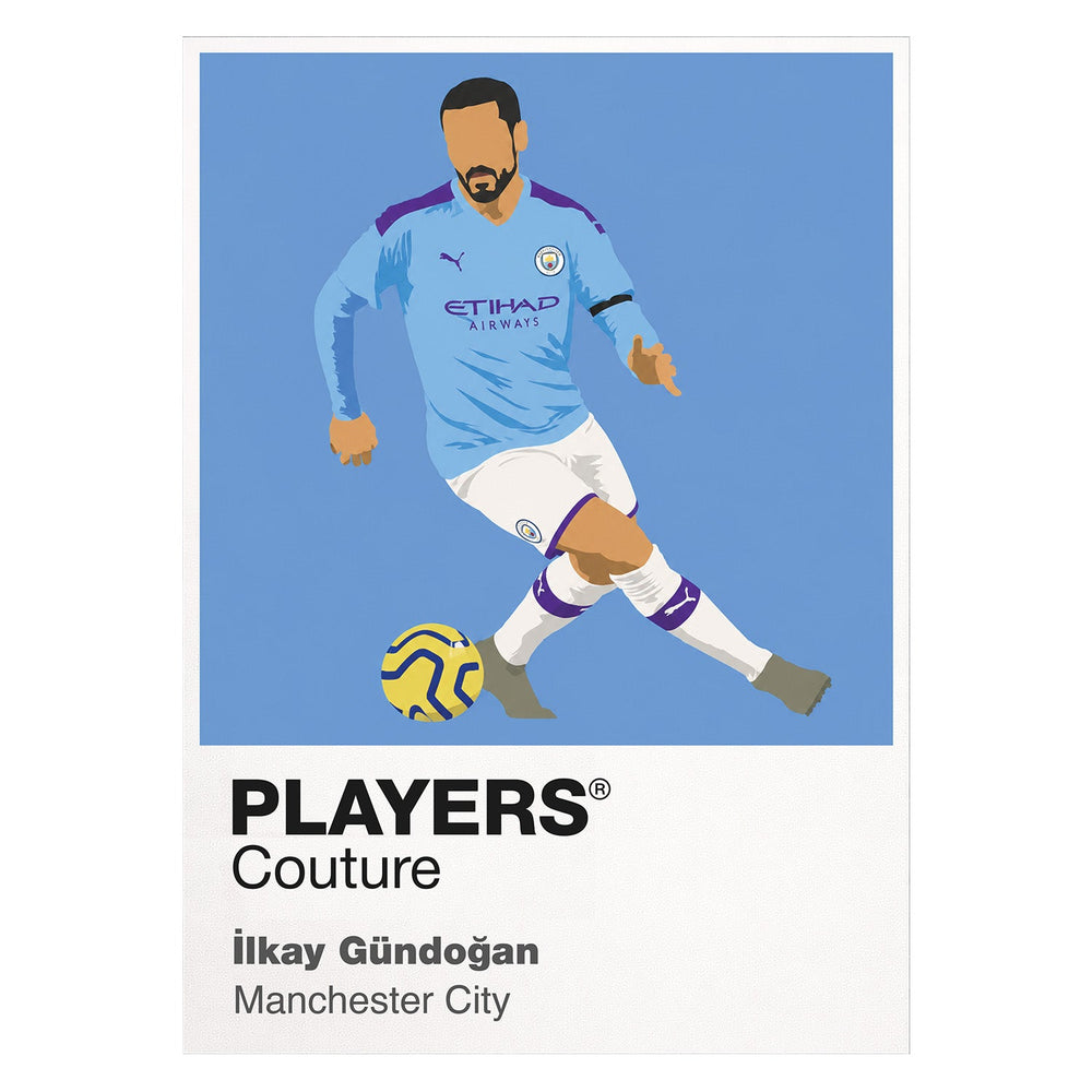 İlkay Gündoğan Manchester City white Icon Frame artwork detail
