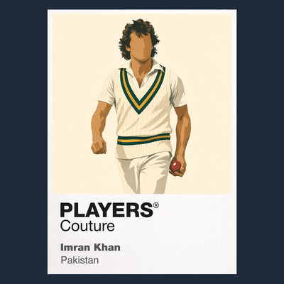 Imran Khan Cricket Icon Frame Men's T-Shirt in Navy - Players Couture Fan Apparel