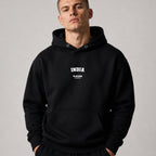 india name-print hoodie - black