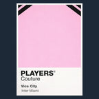 Inter Miami Classic Football Shirt Colours Frame Men's T-Shirt – navy close-up detail shot of the Inter Miami Players