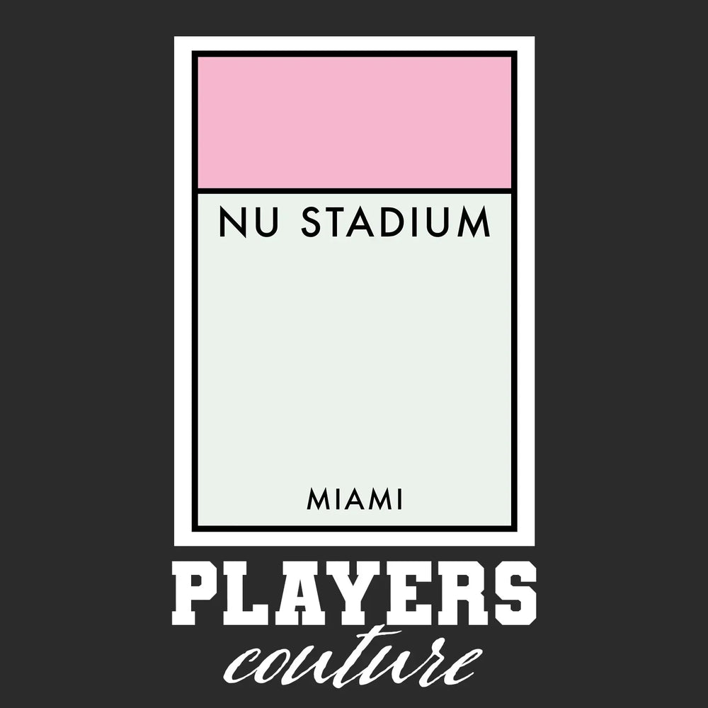 Inter Miami Monopoly Card hoodie – black men's hoodie with white Inter Miami Monopoly Card letters and Players Couture logo