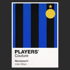 Inter Milan Classic Football Shirt Colours Frame Men's T-Shirt – black close-up detail shot of the Inter Milan Players