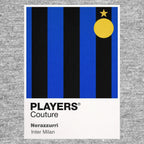 Inter Milan Classic Football Shirt Colours Frame Men's T-Shirt – grey close-up detail shot of the Inter Milan Players
