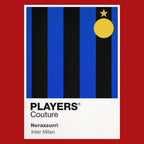 Inter Milan Classic Football Shirt Colours Frame Men's T-Shirt – red close-up detail shot of the Inter Milan Players Couture