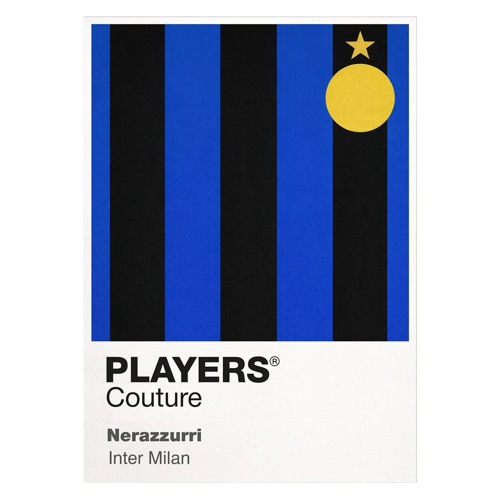 Inter Milan Classic Football Shirt Colours Frame Men's T-Shirt – white close-up detail shot of the Inter Milan Players