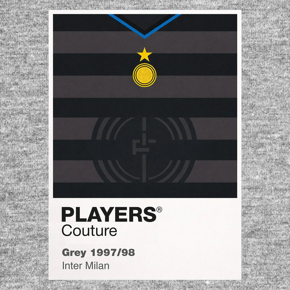 Inter Milan Grey Classic Football Shirt Colours Frame Men's T-Shirt