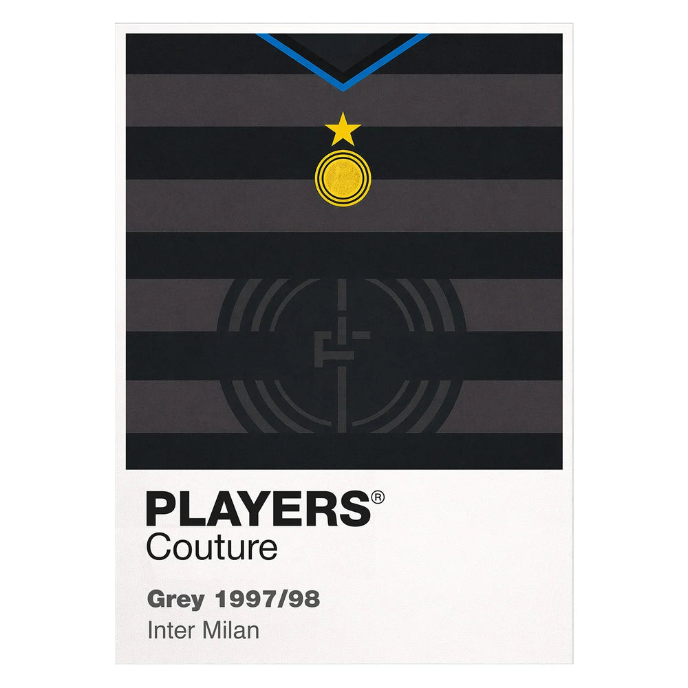 Inter Milan Grey Classic Football Shirt Colours Frame Men's T-Shirt